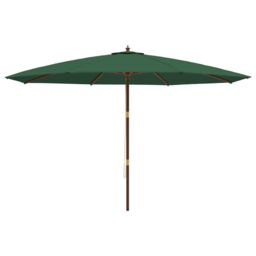 Berkfield Home Garden Parasol with Wooden Pole Green 400x273 cm - thumbnail 4