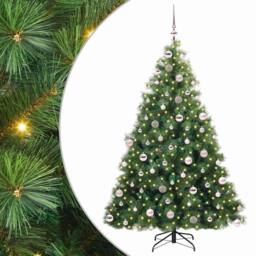 Berkfield Home Realistic Artificial Christmas Tree with 300 LEDs Green 180 cm PE - thumbnail 3