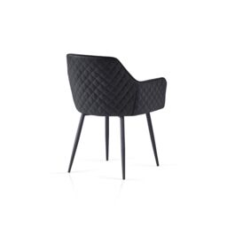 SONARA Dark Walnut Round Dining Table with 2 Faux Suede Dining Chairs Set in Black - thumbnail 9