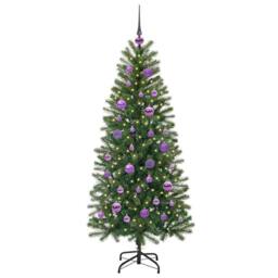 Berkfield Home Artificial Christmas Tree with 150 LEDs Green 150 cm PE & PVC - thumbnail 3
