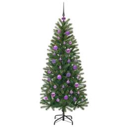 Berkfield Home Artificial Christmas Tree with 150 LEDs Green 150 cm PE & PVC - thumbnail 4