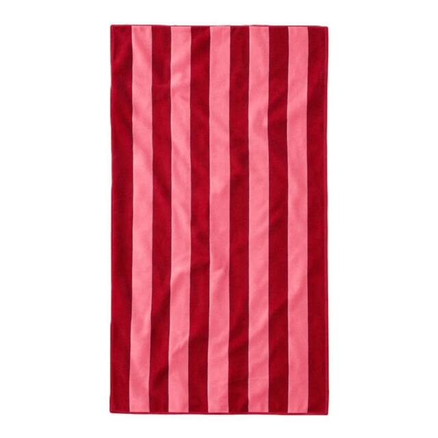 Misona Extra Large Striped Beach Towel - 100% Cotton in Red - image 1