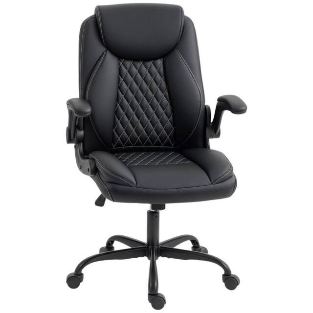 SPETLEK PU Leather Office Desk Chair in Black - Size: 0.6m2 - image 1