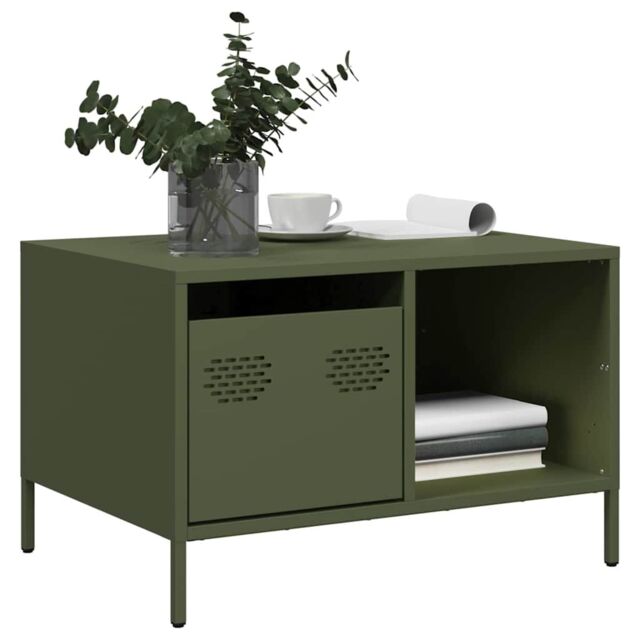 Berkfield Home Coffee Table Olive Green 68.5x50x43.5 cm Cold-rolled Steel - image 1