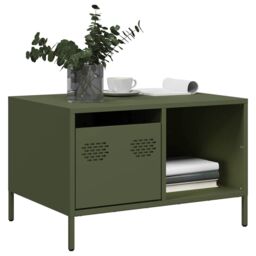 Berkfield Home Coffee Table Olive Green 68.5x50x43.5 cm Cold-rolled Steel
