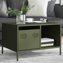 Berkfield Home Coffee Table Olive Green 68.5x50x43.5 cm Cold-rolled Steel - thumbnail 4