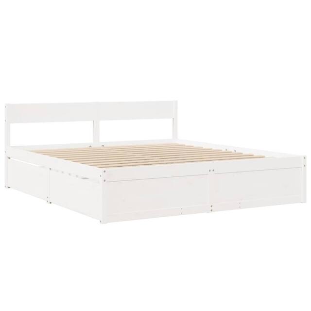 Berkfield Home Modern Bed Frame without Mattress White 180x200 cm Super King Sol - image 1