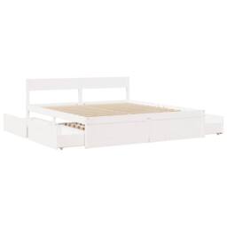 Berkfield Home Modern Bed Frame without Mattress White 180x200 cm Super King Sol - thumbnail 7