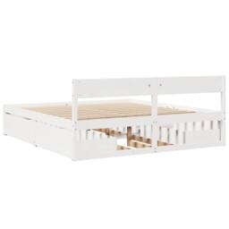 Berkfield Home Modern Bed Frame without Mattress White 180x200 cm Super King Sol - thumbnail 6