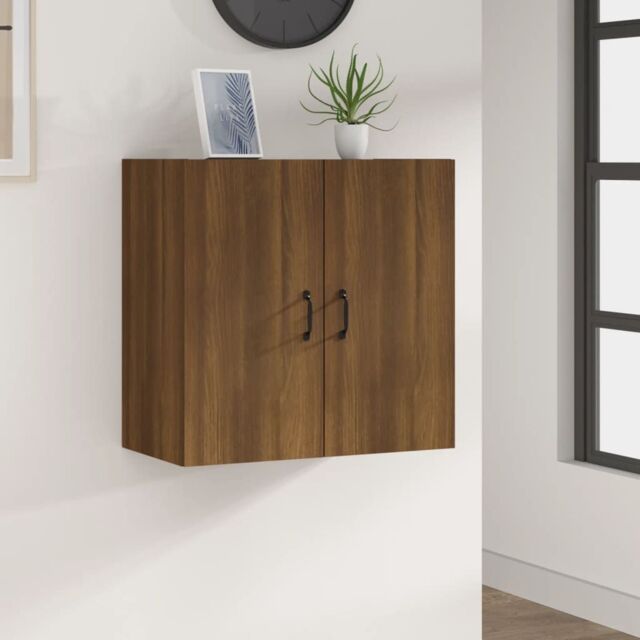 Berkfield Home Wall Cabinet Brown Oak 60x31x60 cm Engineered Wood - Size: 60 x 31 x 60 cm - image 1