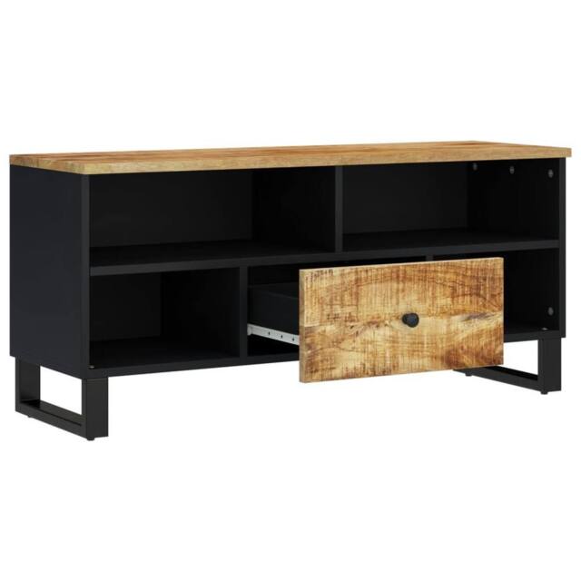 Berkfield Home TV Cabinet 100x33x46 cm Solid Wood Mango&Engineered Wood - Size: 100 x 33 x 46 cm
