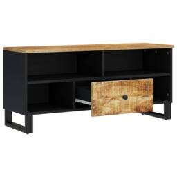 Berkfield Home TV Cabinet 100x33x46 cm Solid Wood Mango&Engineered Wood - Size: 100 x 33 x 46 cm - thumbnail 1