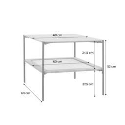 sweeek Square coffee table with wood effect & cane in Black - thumbnail 5