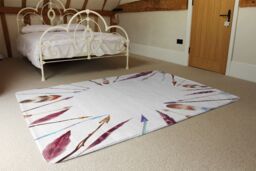 Benjamin Tate Design Watercolor Boho Chic With Feathers & Arrows Rug in Natural - Size: Large - thumbnail 3