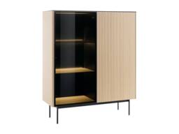Vente-unique 2-Door Display Cabinet With Leds In MDF & Smoked Glass - H. 127 Cm in Black - thumbnail 5