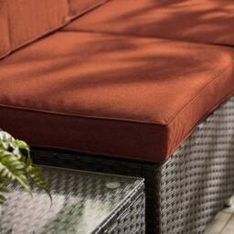 FurnitureboxUK Orlando 6 Seat Modular Outdoor Garden Rattan Sofa in Terracotta - thumbnail 7