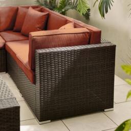 FurnitureboxUK Orlando 6 Seat Modular Outdoor Garden Rattan Sofa in Terracotta - thumbnail 6