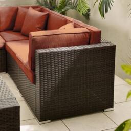 FurnitureboxUK Orlando 6 Seat Modular Outdoor Garden Rattan Sofa in Terracotta - thumbnail 8