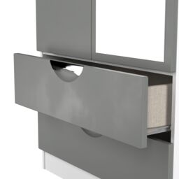 Ready Assembled 2 U Holborn Tall 2 Door 2drw Mirrored Wardrobe (Ready Assembled) in Dark Grey - thumbnail 6