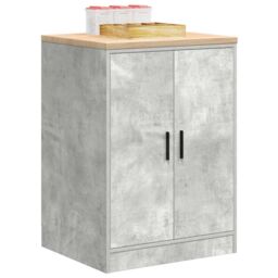 Berkfield Home Garage Storage Cabinet Concrete Grey 60x51x85 cm Solid Wood Pine - Size: 60 x 51 x 85 cm