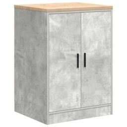 Berkfield Home Garage Storage Cabinet Concrete Grey 60x51x85 cm Solid Wood Pine - Size: 60 x 51 x 85 cm - thumbnail 2