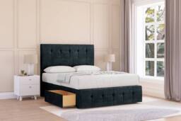 "Sloomy Cambridge Naples Divan Base No Drawers-54"" Headboard & 12"" Footboard in Black - Size: King" - thumbnail 2