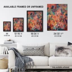 "Artery8 The Hedonism Rainbow By Susan Dumont Flowing Abstract Pastels Art Print Framed Poster Wall Decor 12x16 inch in Black - Size: W12"" x H16""" - thumbnail 3