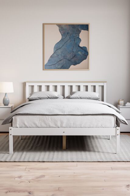 Home Discount Vida Designs Milan Single Double King Size Wooden Bed Low Foot Bedroom Furniture - image 1