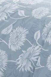 Dreams & Drapes 'Chrysanthemum' Easy Care Duvet Cover Set in Blue - Size: Super King - thumbnail 3