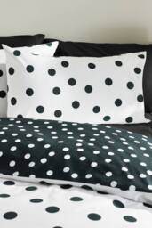 Catherine Lansfield 'Polka Dot' Reversible Duvet Cover Set in Black - Size: King - thumbnail 3