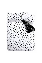 Catherine Lansfield 'Polka Dot' Reversible Duvet Cover Set in Black - Size: King - thumbnail 5