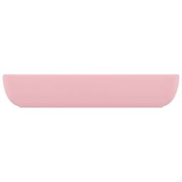 Berkfield Home Luxury Basin Rectangular Matt Pink 71x38 cm Ceramic - thumbnail 4