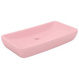 Berkfield Home Luxury Basin Rectangular Matt Pink 71x38 cm Ceramic