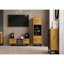 Creative Furniture Harmony Loft Display Cabinet 175cm - Dark Oak in Dark Brown - thumbnail 8