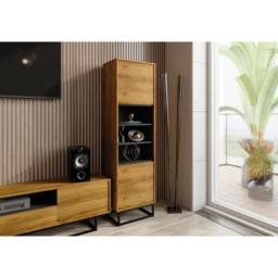 Creative Furniture Harmony Loft Display Cabinet 175cm - Dark Oak in Dark Brown - thumbnail 4