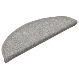 Berkfield Home Carpet Stair Treads 15 pcs Light Grey 56x17x3 cm - Size: Medium - thumbnail 3