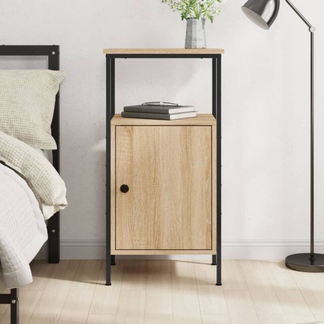 Berkfield Home Bedside Cabinet Sonoma Oak 41x31x80 cm Engineered Wood in Brown - Size: 41 x 31 x 80 cm - image 1