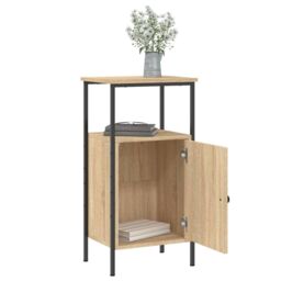 Berkfield Home Bedside Cabinet Sonoma Oak 41x31x80 cm Engineered Wood in Brown - Size: 41 x 31 x 80 cm - thumbnail 4