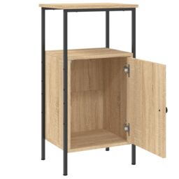 Berkfield Home Bedside Cabinet Sonoma Oak 41x31x80 cm Engineered Wood in Brown - Size: 41 x 31 x 80 cm - thumbnail 6