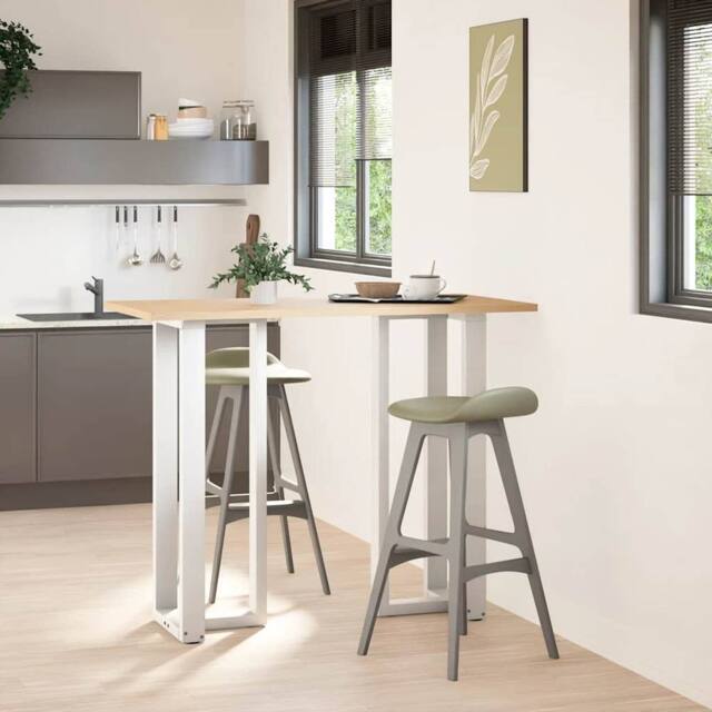 Berkfield Home Bar Table Legs T-Shaped¬†2 pcs White 50x35x(110-111) cm Steel - image 1