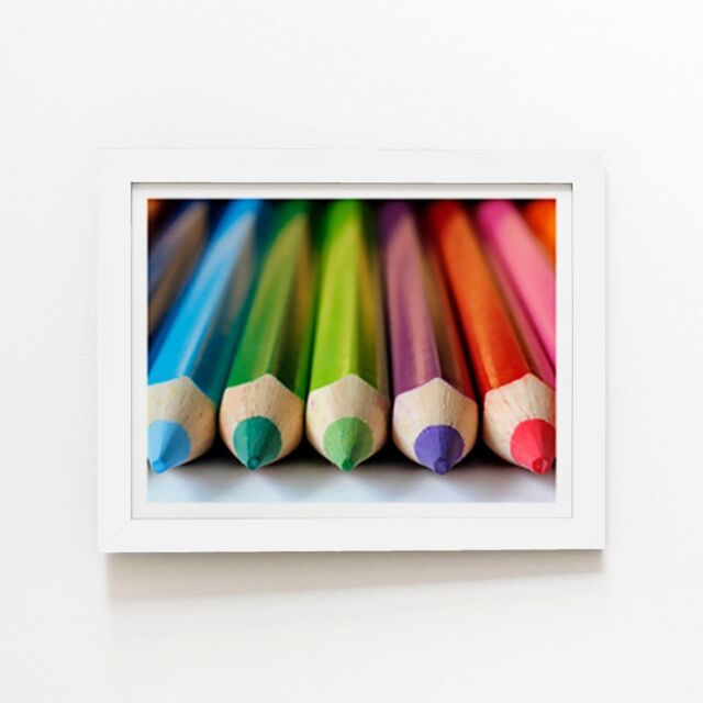 "Warren Reed - Designer Colouring Pencils Framed Art Print in White - Size: W20"" x H30""" - image 1