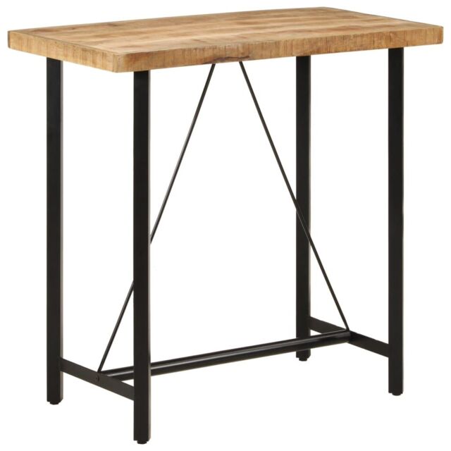Berkfield Home Bar Table 110x55x107 cm Solid Wood Mango & Iron in Brown - Size: 110 x 55 x 107 cm - image 1