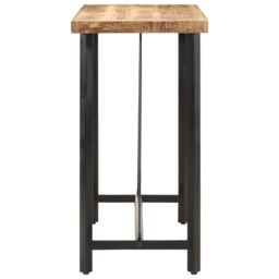 Berkfield Home Bar Table 110x55x107 cm Solid Wood Mango & Iron in Brown - Size: 110 x 55 x 107 cm - thumbnail 3