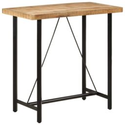 Berkfield Home Bar Table 110x55x107 cm Solid Wood Mango & Iron in Brown - Size: 110 x 55 x 107 cm - thumbnail 1
