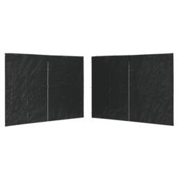 Berkfield Home Party Tent Sidewall 2 pcs with Zipper PE Anthracite in Black - thumbnail 2