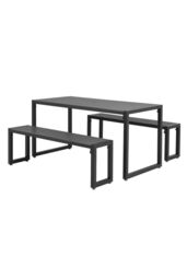 Living and Home 3Pcs Outdoor Garden Dining Table and Chairs Set - thumbnail 4