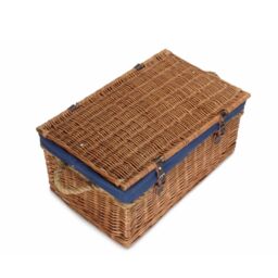 Red Hamper 62cm Double Steamed Rope Handled Trunk with Blue Lining - thumbnail 3