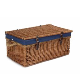 Red Hamper 62cm Double Steamed Rope Handled Trunk with Blue Lining - thumbnail 2