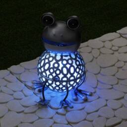 Globrite Metal Frog Solar Garden Ornament with Colour Changing Light - thumbnail 9