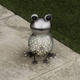 Globrite Metal Frog Solar Garden Ornament with Colour Changing Light - thumbnail 8